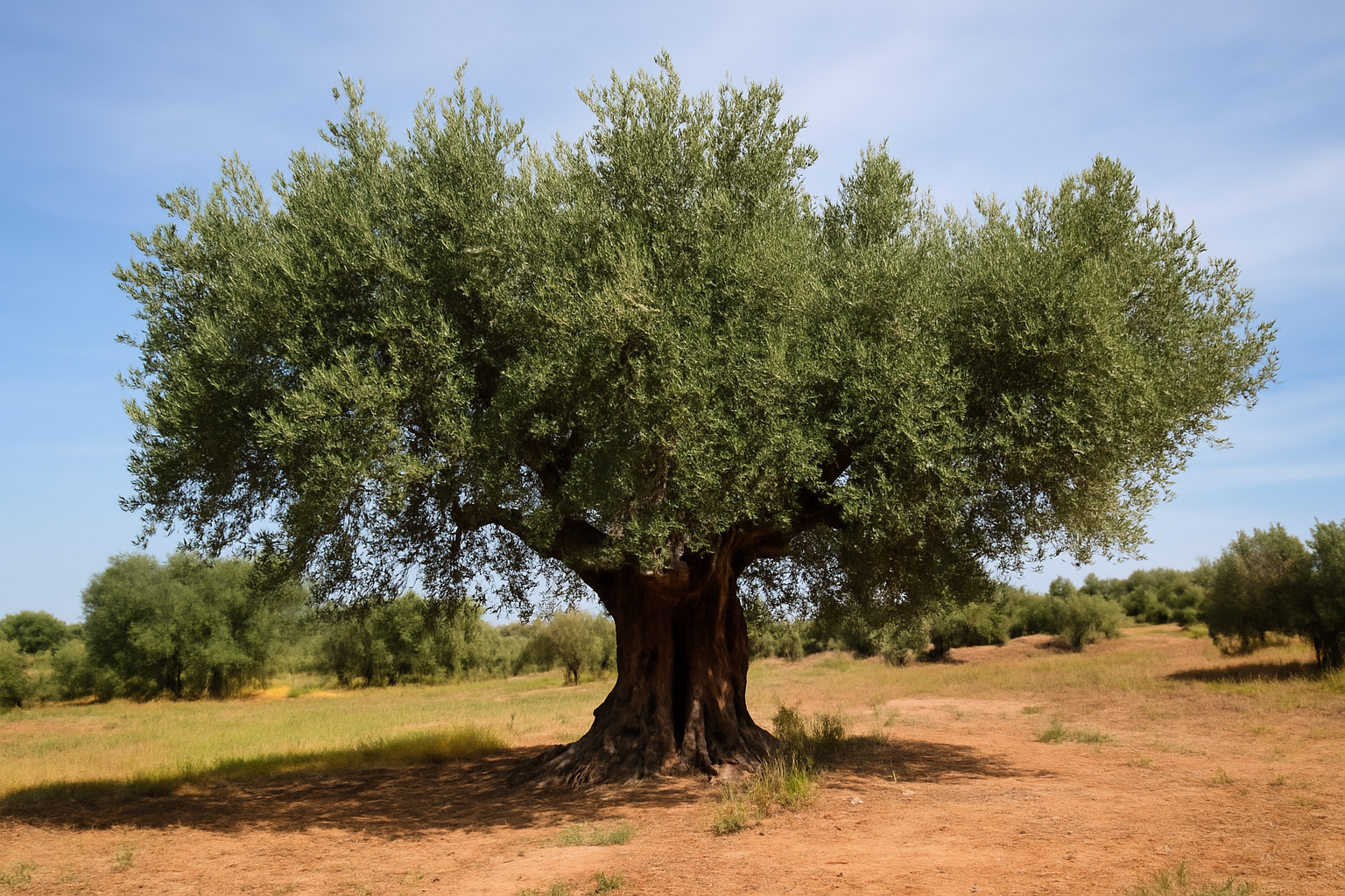 Olivo antiguo en olivar